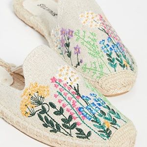 Soludos floral smoking slipper slide espadrille NWT